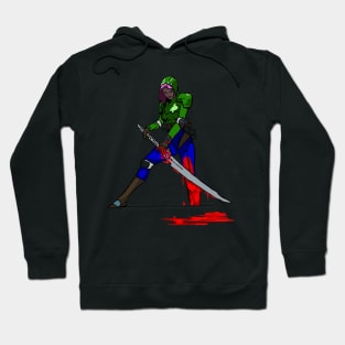 Zombie Fighting Female Warrior Hoodie